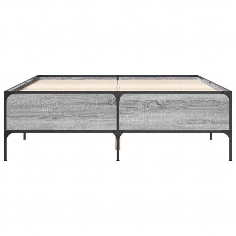 Bed Frame without Mattress Grey Sonoma 160x200 cm