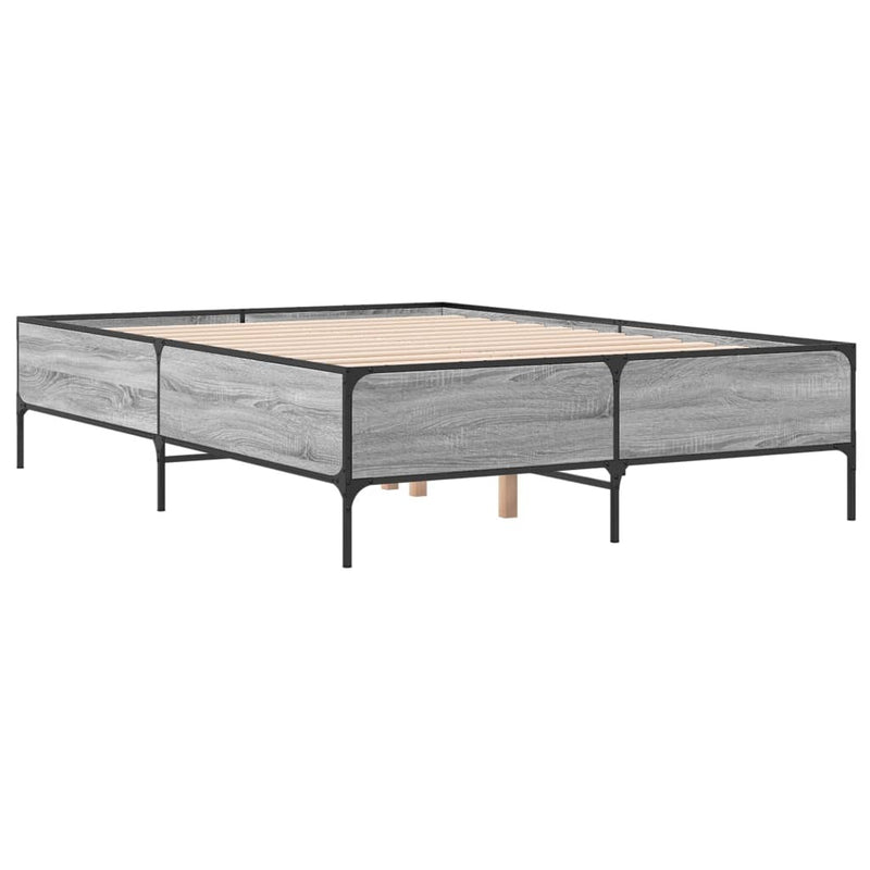 Bed Frame without Mattress Grey Sonoma 160x200 cm