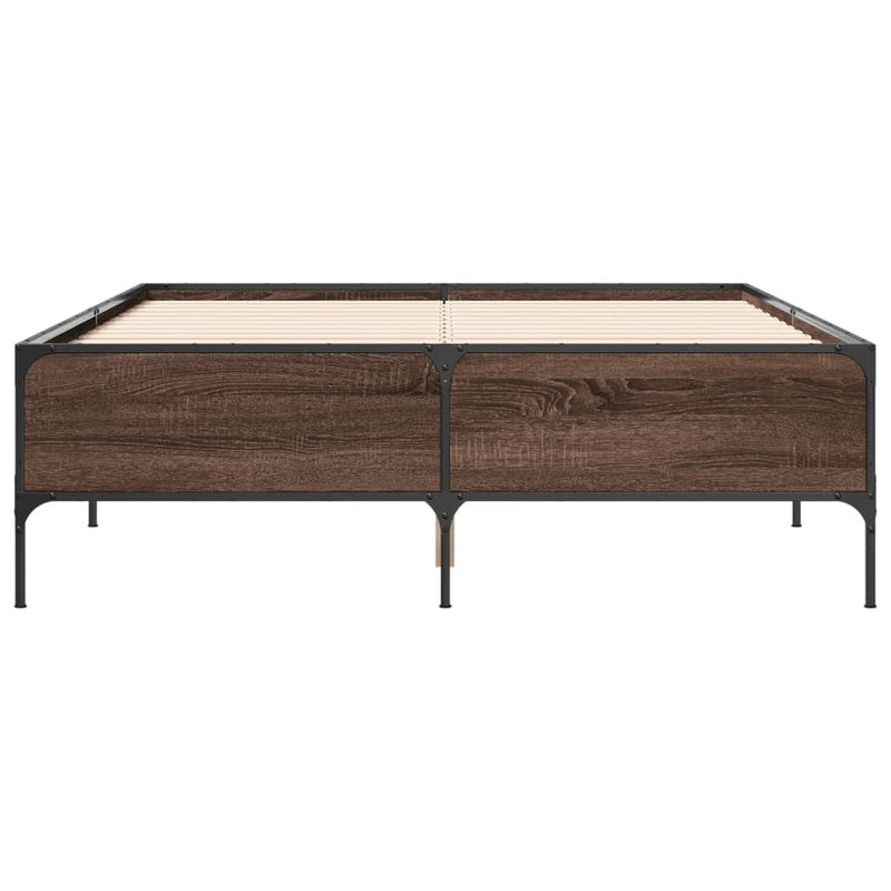 Bed Frame without Mattress Brown Oak 120x190 cm Small Double