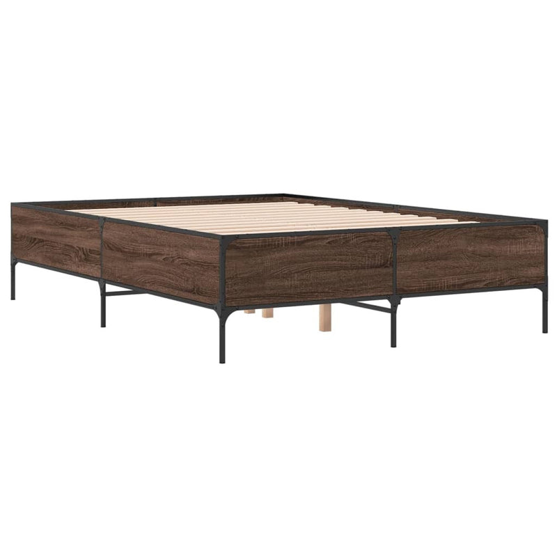 Bed Frame without Mattress Brown Oak 120x190 cm Small Double