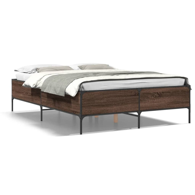 Bed Frame without Mattress Brown Oak 120x190 cm Small Double