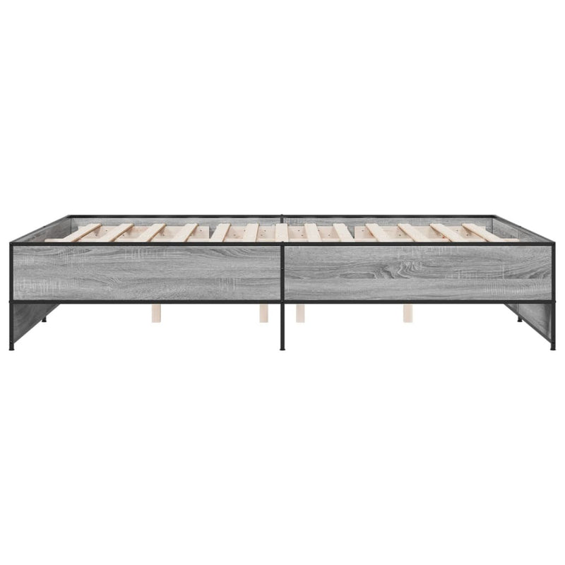 Bed Frame without Mattress Grey Sonoma 150x200 cm King Size