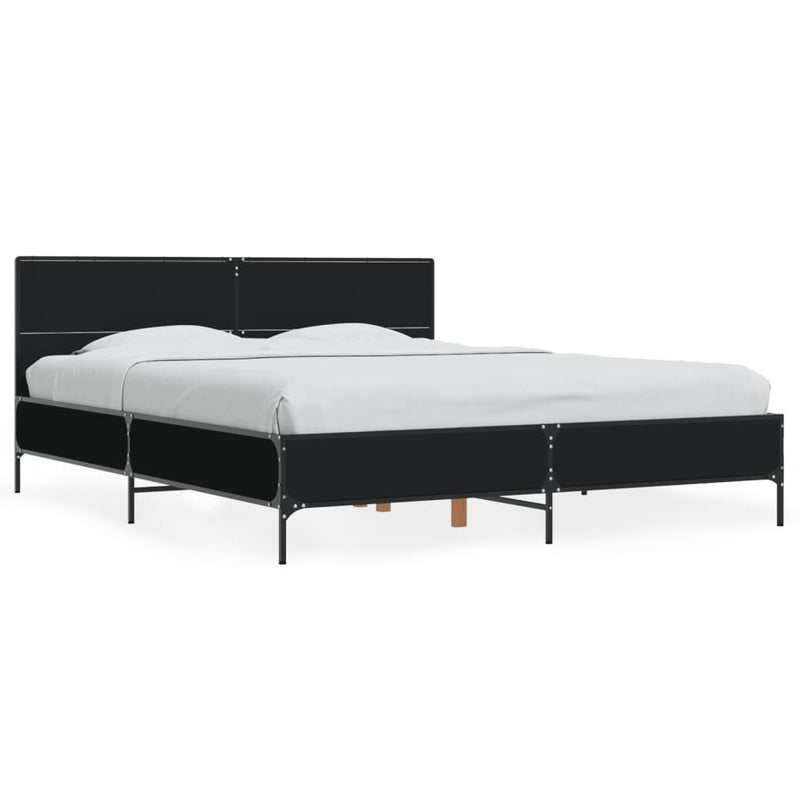 Bed Frame without Mattress Black 160x200 cm