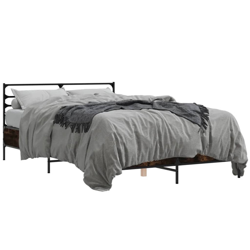 Bed Frame without Mattress Smoked Oak 135x190 cm Double