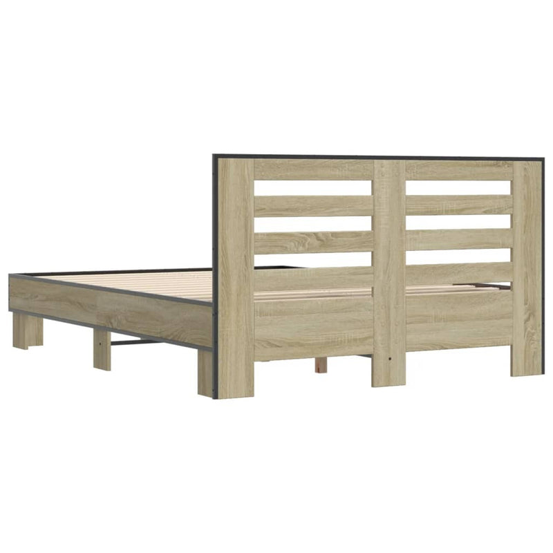 Bed Frame without Mattress Sonoma Oak 140x200 cm