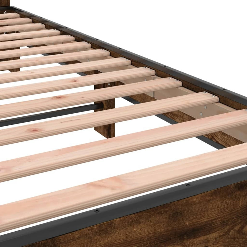 Bed Frame without Mattress Smoked Oak 160x200 cm