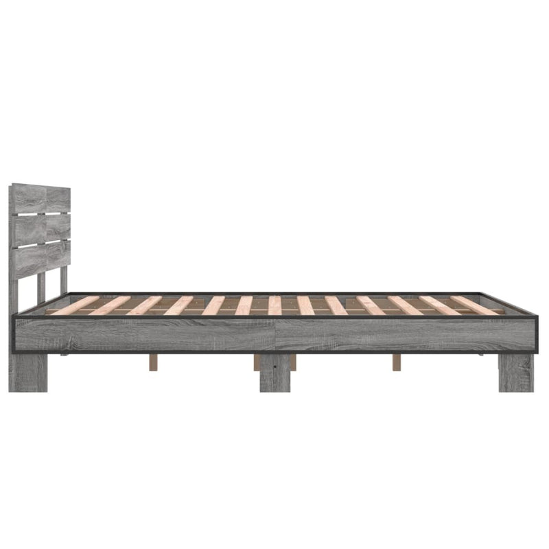 Bed Frame without Mattress Grey Sonoma 120x190 cm Small Double