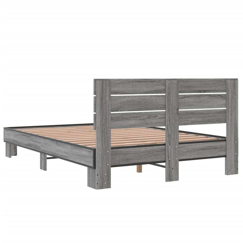 Bed Frame without Mattress Grey Sonoma 120x190 cm Small Double