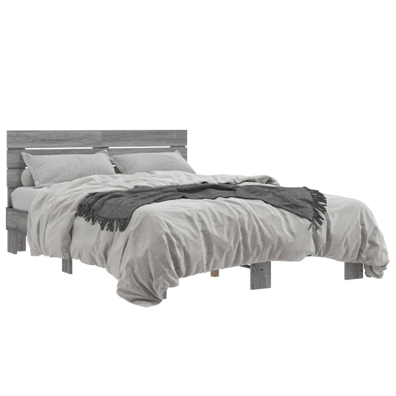 Bed Frame without Mattress Grey Sonoma 120x190 cm Small Double