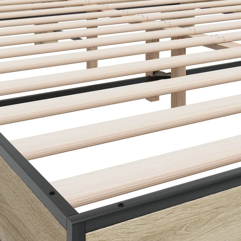 Bed Frame without Mattress Sonoma Oak 160x200 cm