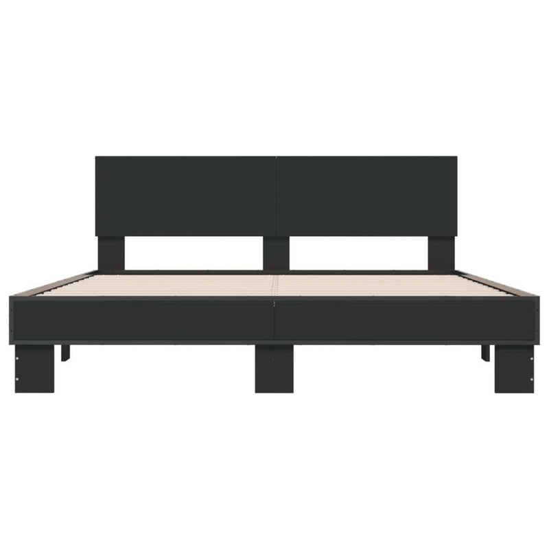 Bed Frame without Mattress Black 150x200 cm King Size