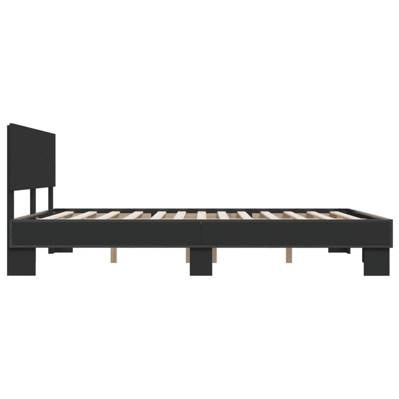 Bed Frame without Mattress Black 150x200 cm King Size