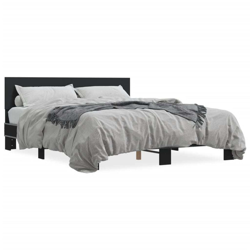 Bed Frame without Mattress Black 150x200 cm King Size