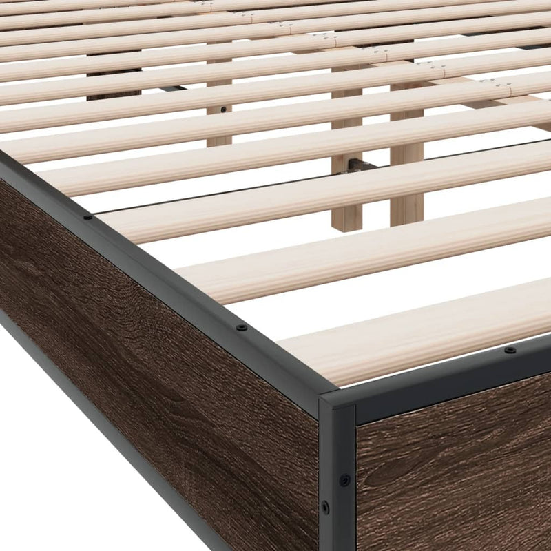 Bed Frame without Mattress Brown Oak 120x200 cm