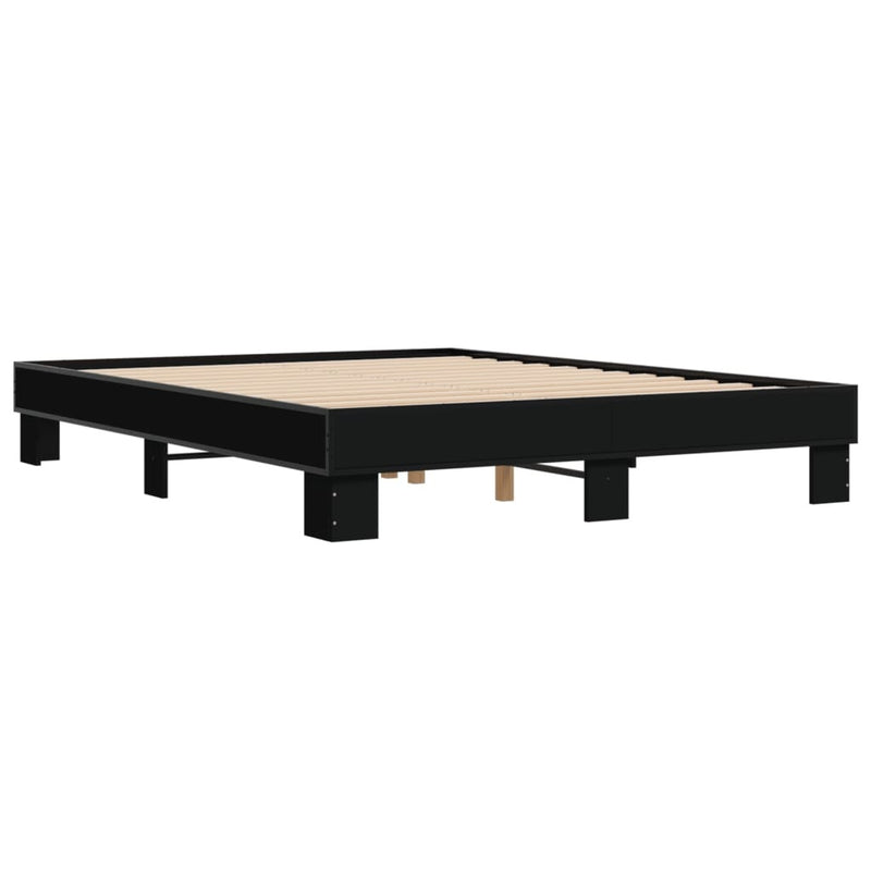 Bed Frame without Mattress Black 150x200 cm King Size