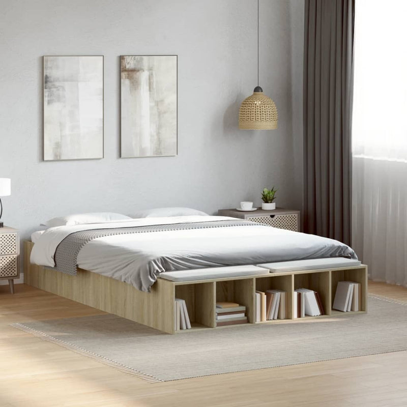 Bed Frame without Mattress Sonoma Oak 120x200 cm