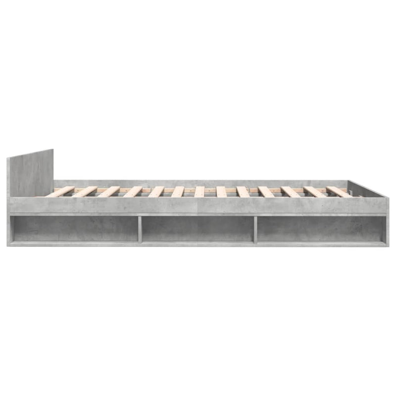 Bed Frame with Drawers without Mattress Concrete Grey 120x200 cm