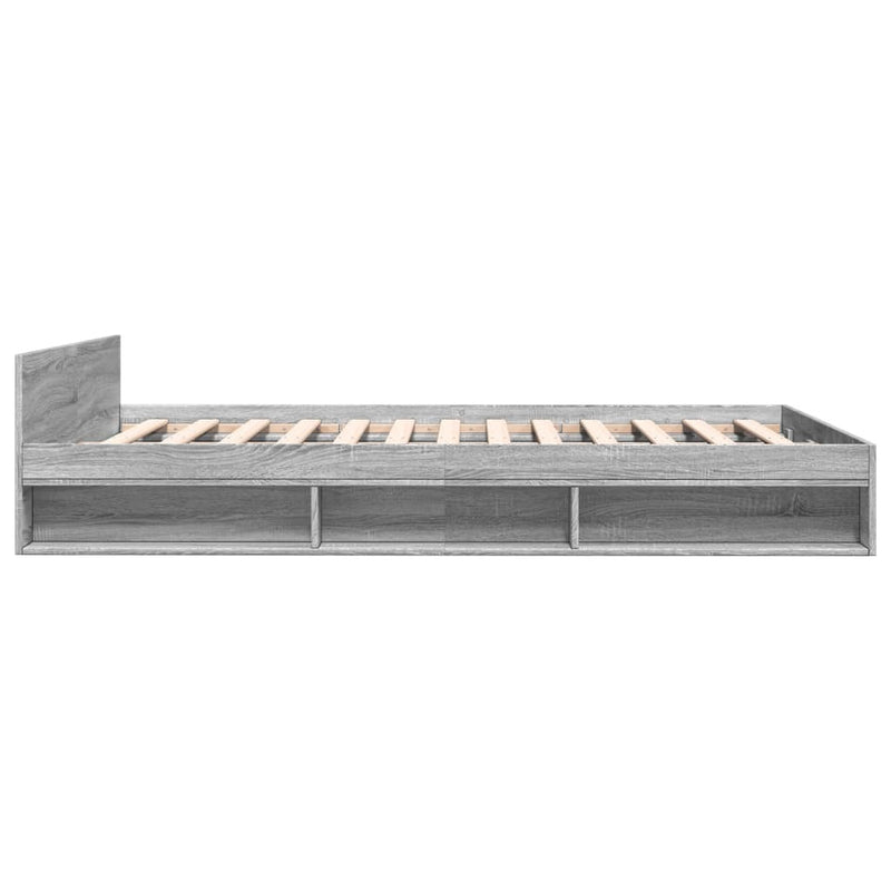 Bed Frame with Drawers without Mattress Grey Sonoma 120x190 cm Small Double