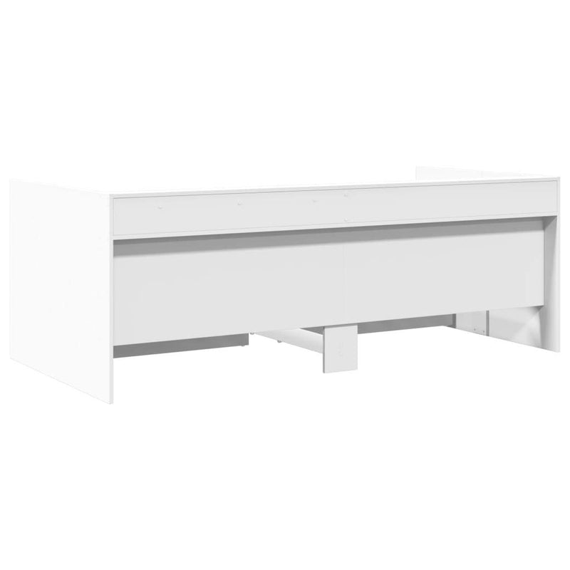 Daybed with Drawers without Mattress White 90x190 cm Single