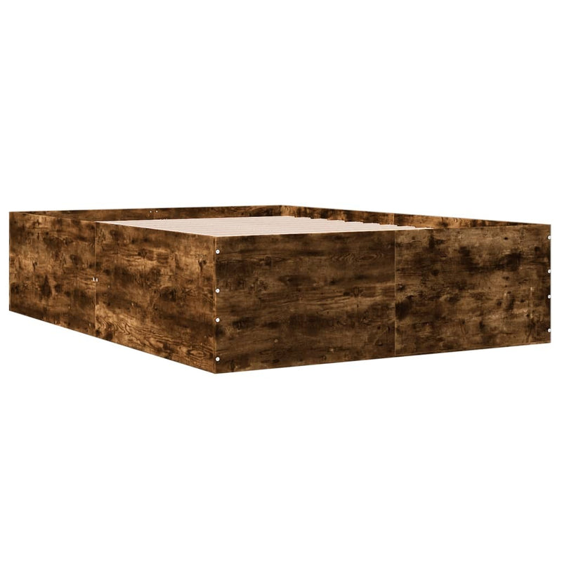 Bed Frame without Mattress Smoked Oak 140x200 cm