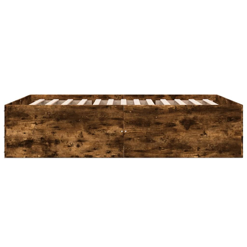 Bed Frame without Mattress Smoked Oak 140x200 cm