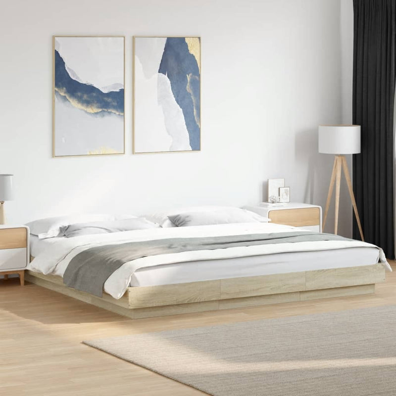 Bed Frame without Mattress Sonoma Oak 180x200 cm Super King