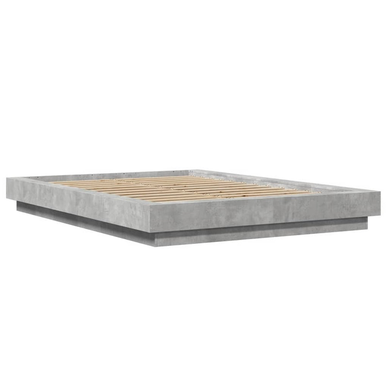 Bed Frame without Mattress Concrete Grey 135x190 cm Double