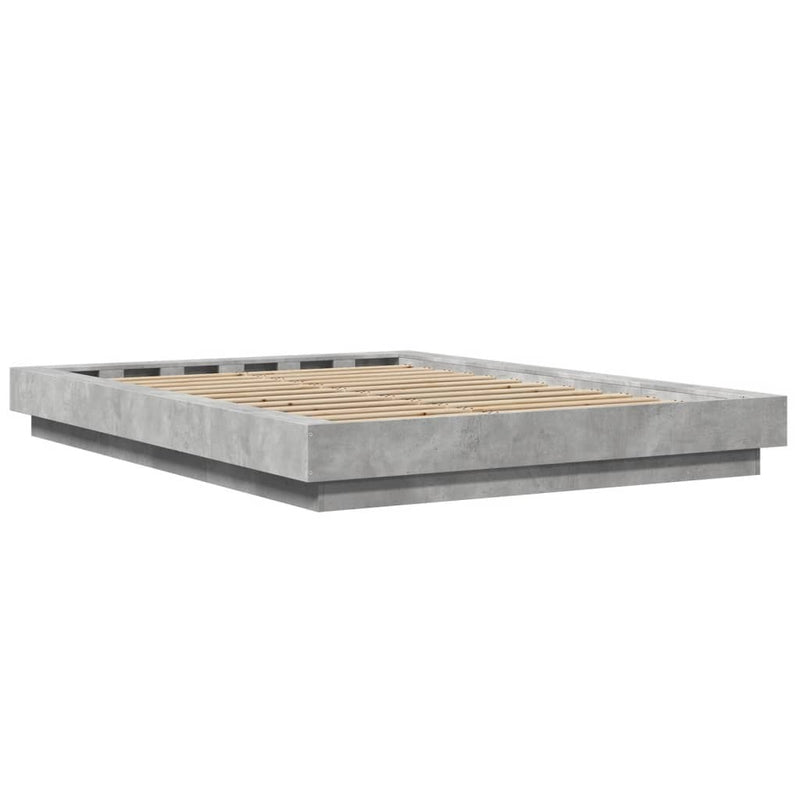 Bed Frame without Mattress Concrete Grey 135x190 cm Double