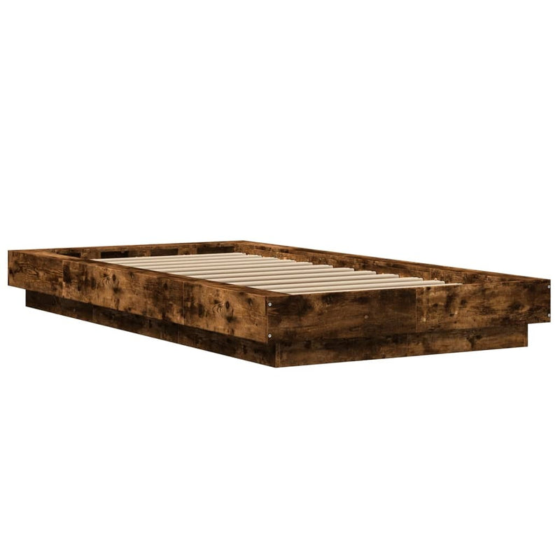 Bed Frame without Mattress Smoked Oak 90x190 cm Single