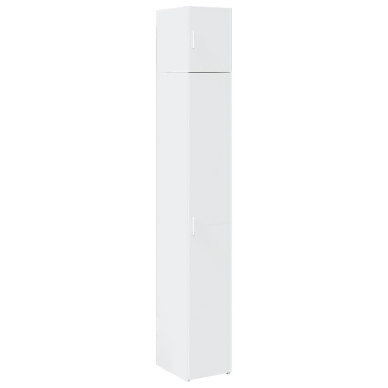 Slim Storage Cabinet White 30x42.5x225 cm Engineered Wood