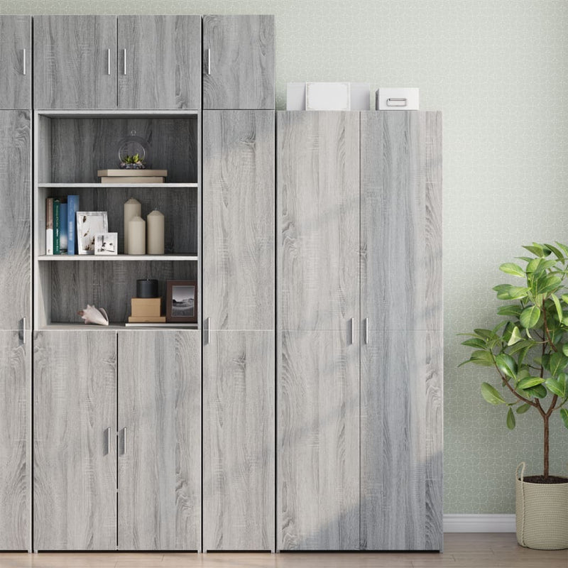 Slim Storage Cabinet Grey Sonoma 30x42.5x225 cm Engineered Wood