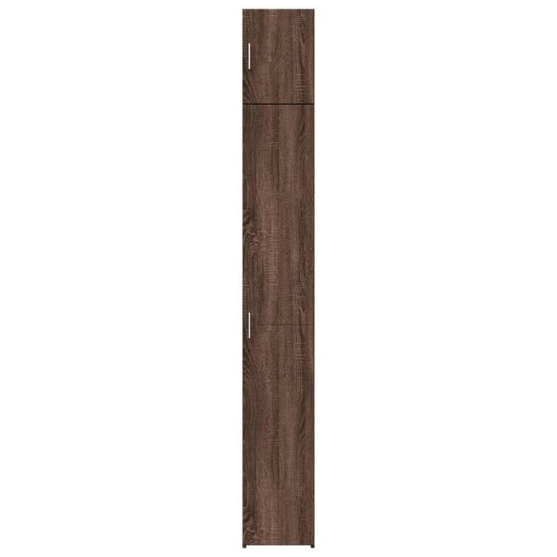 Slim Storage Cabinet Brown Oak 30x42.5x225 cm Engineered Wood