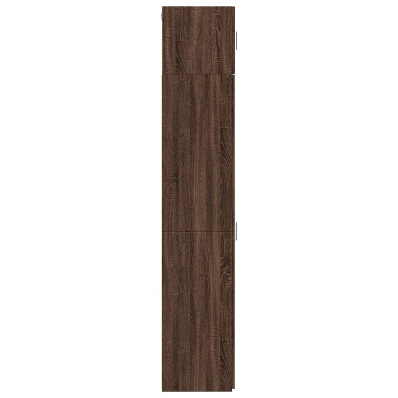 Slim Storage Cabinet Brown Oak 30x42.5x225 cm Engineered Wood