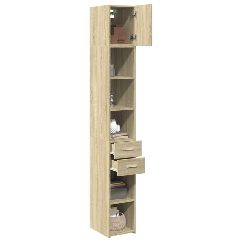 Slim Storage Cabinet Sonoma Oak 30x42.5x225 cm Engineered Wood