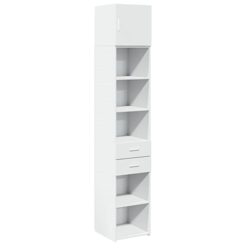 Slim Storage Cabinet White 40x42.5x225 cm Engineered Wood