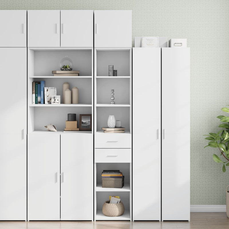 Slim Storage Cabinet White 40x42.5x225 cm Engineered Wood