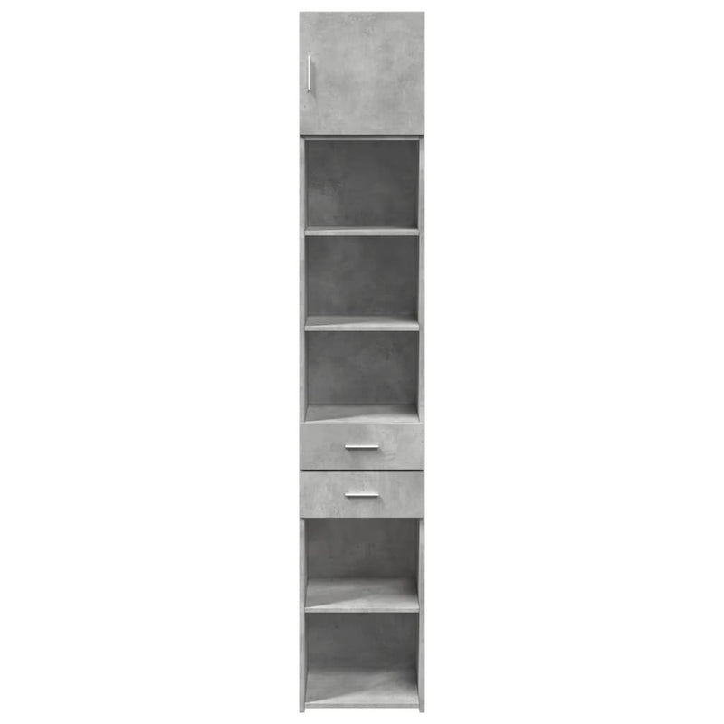 Slim Storage Cabinet Concrete Grey 40x42.5x225 cm Engineered Wood