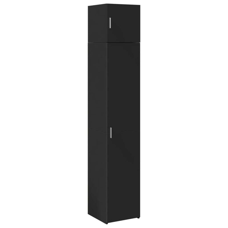 Slim Storage Cabinet Black 40x42.5x225 cm Engineered Wood