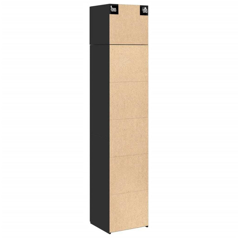 Slim Storage Cabinet Black 45x42.5x225 cm Engineered Wood