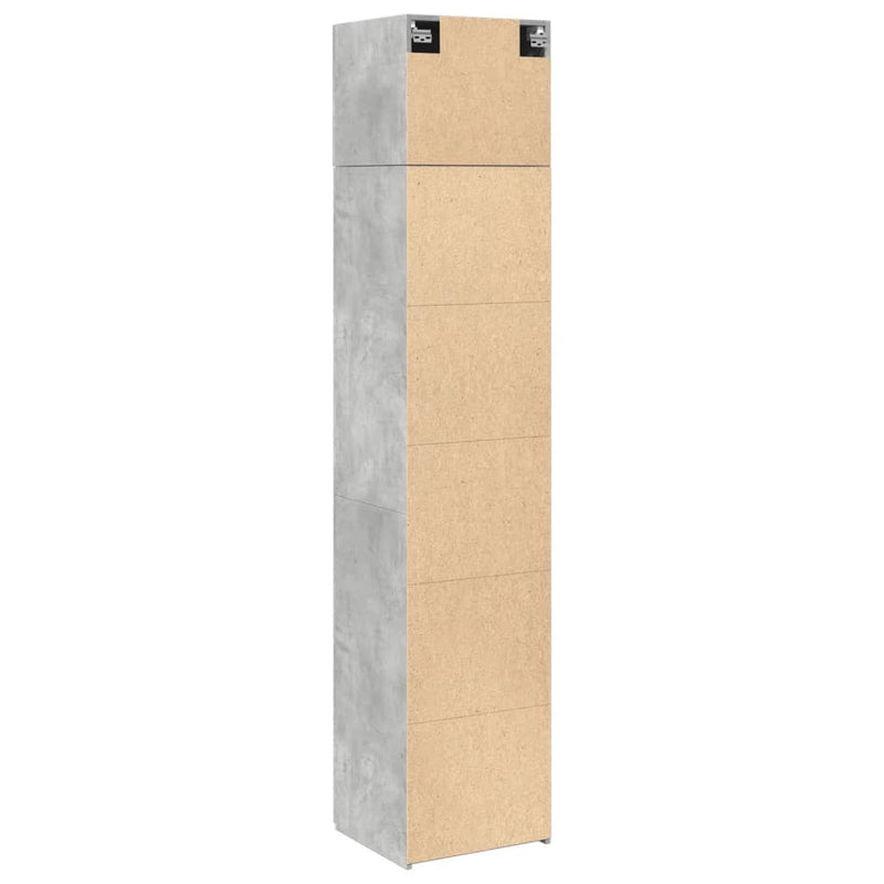 Slim Storage Cabinet Concrete Grey 45x42.5x225 cm Engineered Wood