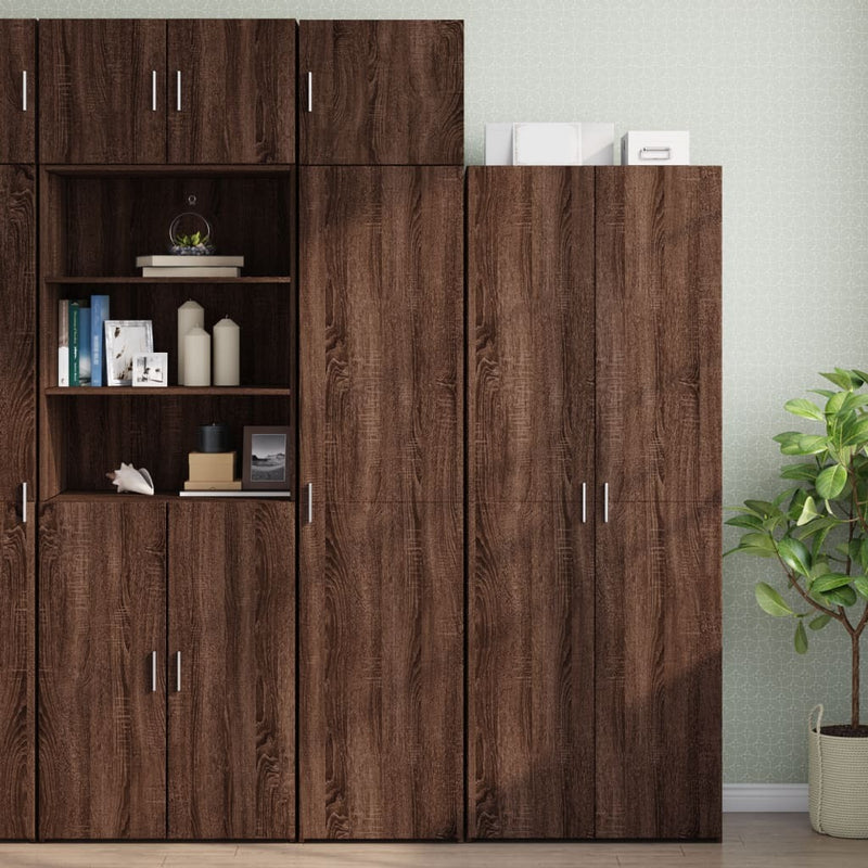 Slim Storage Cabinet Brown Oak 45x42.5x225 cm Engineered Wood