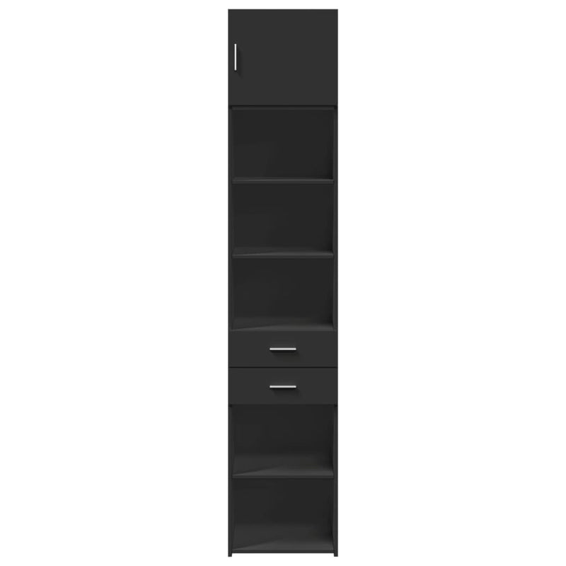 Slim Storage Cabinet Black 45x42.5x225 cm Engineered Wood