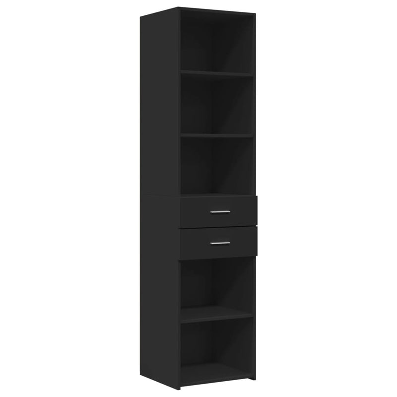 Slim Storage Cabinet Black 45x42.5x225 cm Engineered Wood