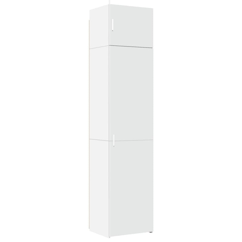 Slim Storage Cabinet White 50x42.5x225 cm Engineered Wood