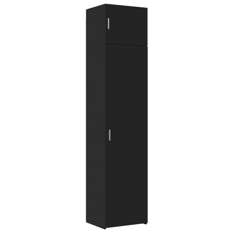 Slim Storage Cabinet Black 50x42.5x225 cm Engineered Wood