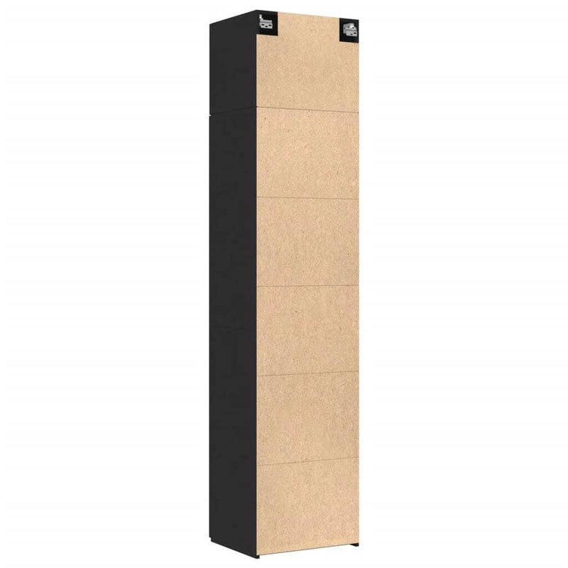 Slim Storage Cabinet Black 50x42.5x225 cm Engineered Wood