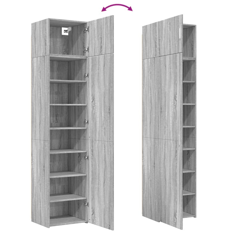 Slim Storage Cabinet Grey Sonoma 50x42.5x225 cm Engineered Wood