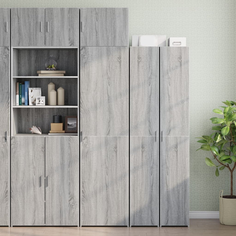 Slim Storage Cabinet Grey Sonoma 50x42.5x225 cm Engineered Wood