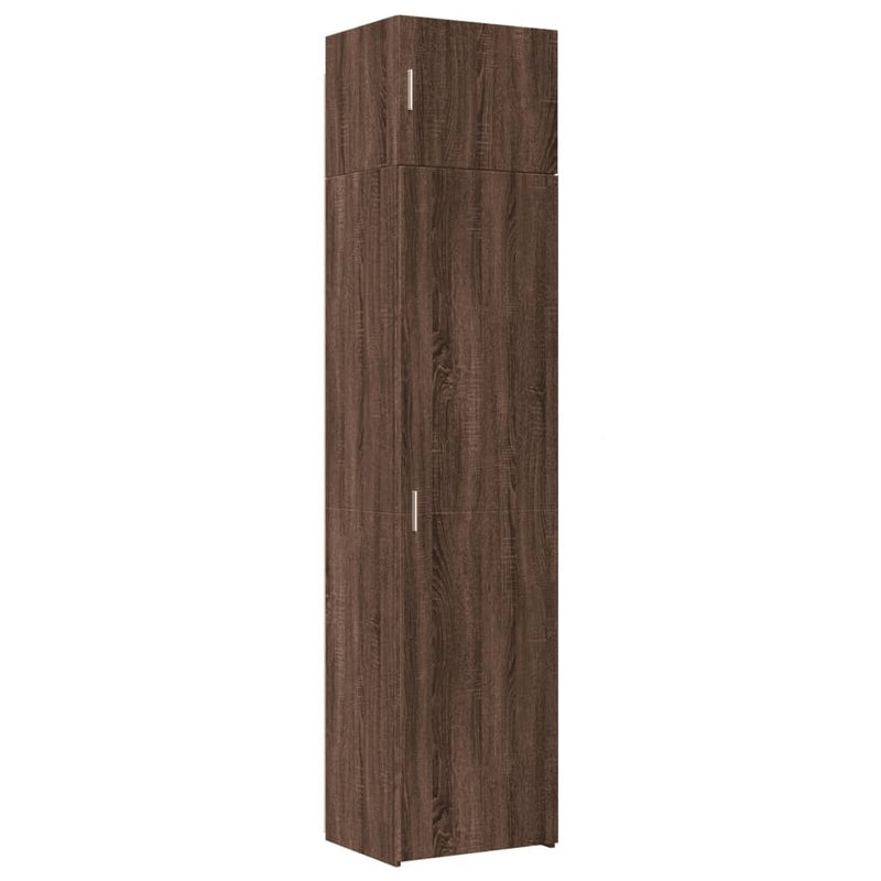 Slim Storage Cabinet Brown Oak 50x42.5x225 cm Engineered Wood