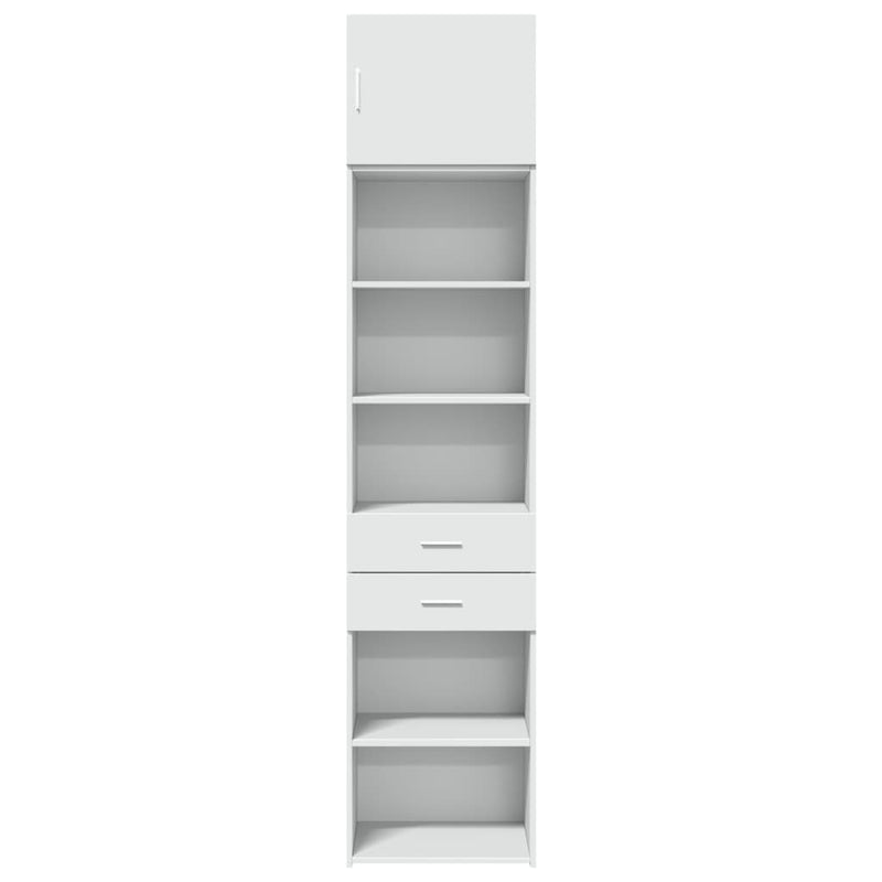 Slim Storage Cabinet White 50x42.5x225 cm Engineered Wood